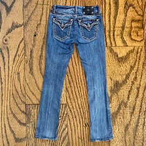 Miss Me Indigo Boot Cut Jeans with Embellished Pockets